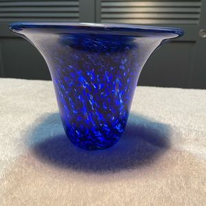 Hand blown ONE OF A KIND Blue and white bowl made at Silver Dollar City. NWOT